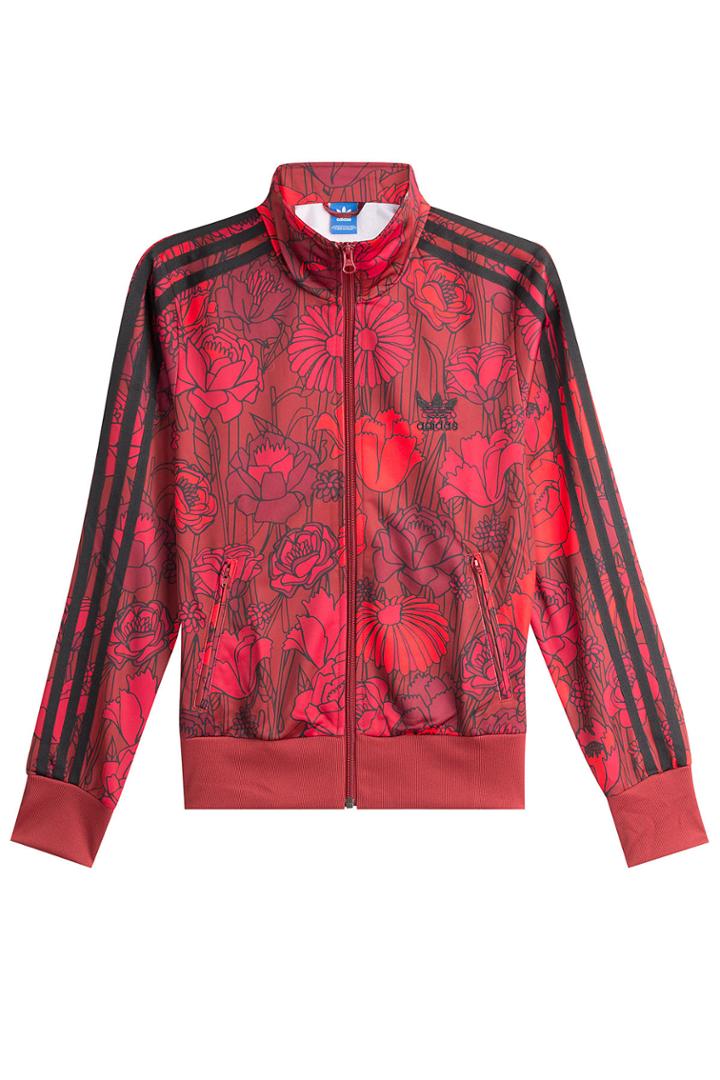 Adidas Originals Adidas Originals Printed Zipped Jacket - Red