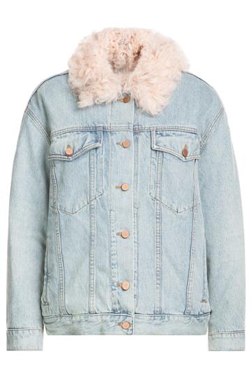 Alexander Wang Alexander Wang Denim Jacket With Shearling Collar - Blue