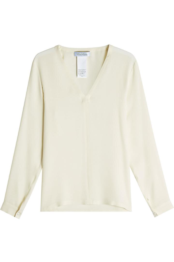 Max Mara Max Mara V-neck Silk Blouse - White