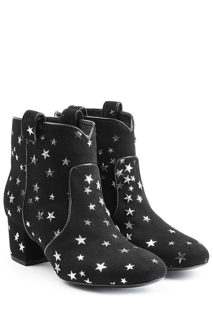 Laurence Dacade Laurence Dacade Suede Ankle Boots With Star Print - Black