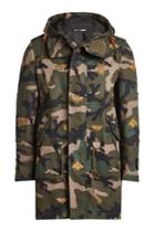 Valentino Valentino Embroidered Camouflage Cotton Parka