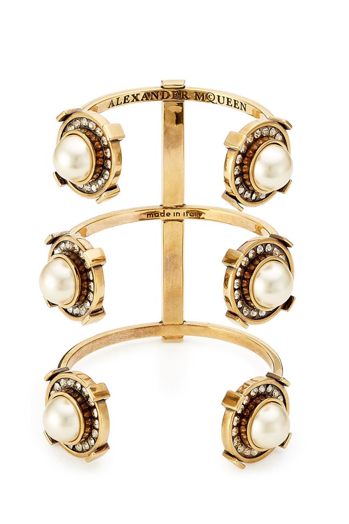 Alexander Mcqueen Alexander Mcqueen Embellished Cuff Bracelet - Multicolored