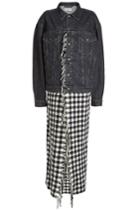 Balenciaga Balenciaga Fringed Blanket Denim Jacket With Virgin Wool