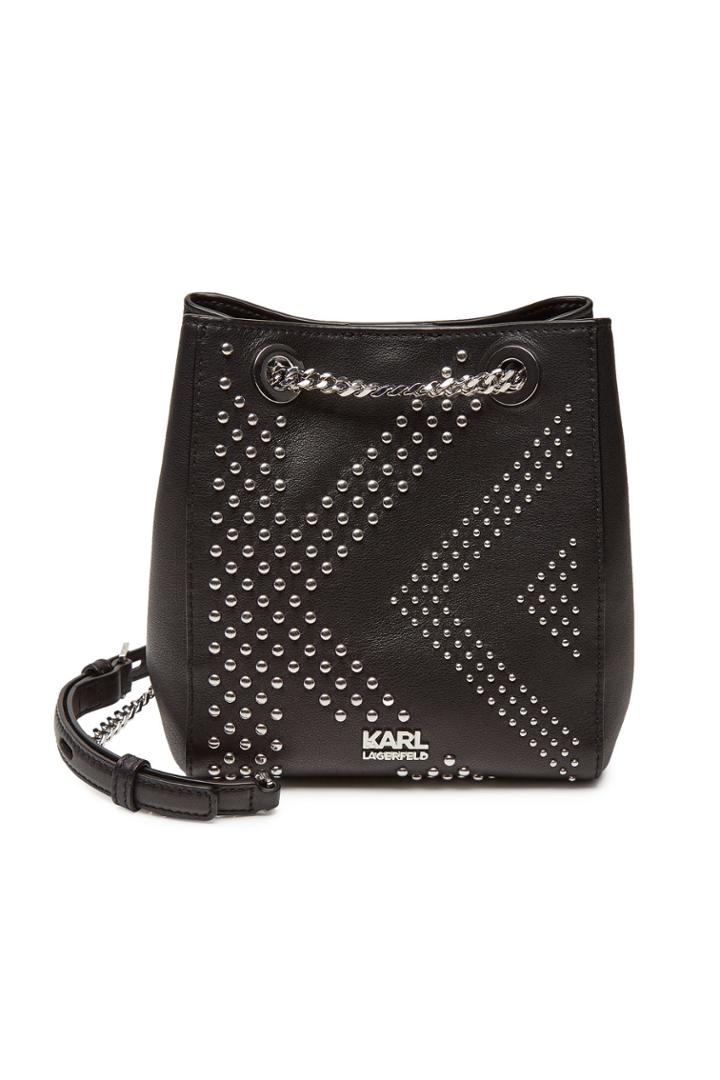 Karl X Kaia Gerber Karl X Kaia Gerber Karl X Kaia Gerber Rocky Embellished Leather Bucket Bag
