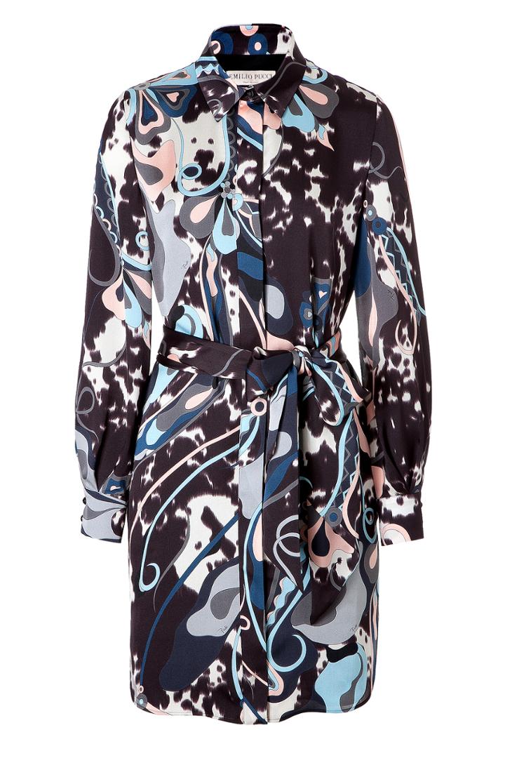 Emilio Pucci Emilio Pucci Printed Silk Shirtdress - Multicolor