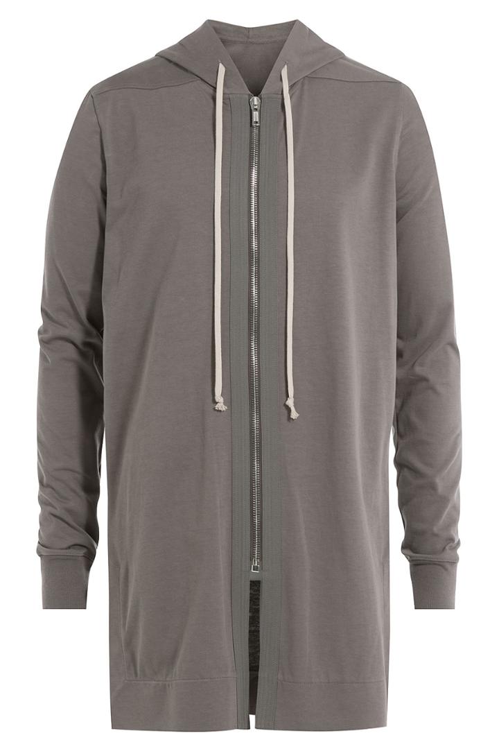 Rick Owens Men Rick Owens Men Oversized Cotton Hoodie - Grey