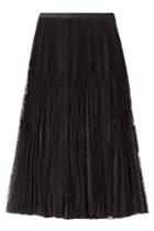 Alexander Mcqueen Alexander Mcqueen Pleated Midi Skirt With Sheer Lace Inserts
