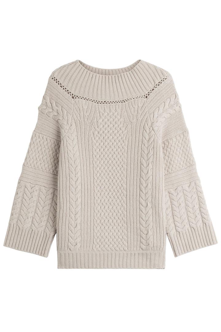 Alberta Ferretti Alberta Ferretti Wool-cashmere Textured Knit Pullover - Grey