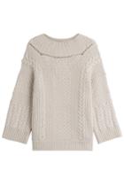 Alberta Ferretti Alberta Ferretti Wool-cashmere Textured Knit Pullover - Grey