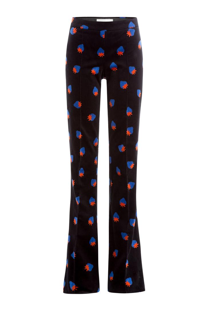 Victoria, Victoria Beckham Victoria, Victoria Beckham Printed Velvet Cady Flared Trousers