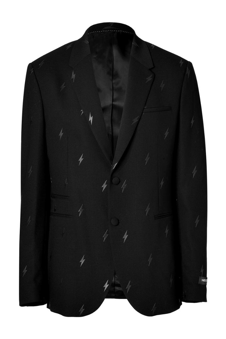 Neil Barrett Neil Barrett Wool Jacquard Blazer - Black