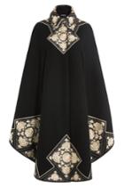 Alexander Mcqueen Alexander Mcqueen Embroidered Virgin Wool Cape - Black