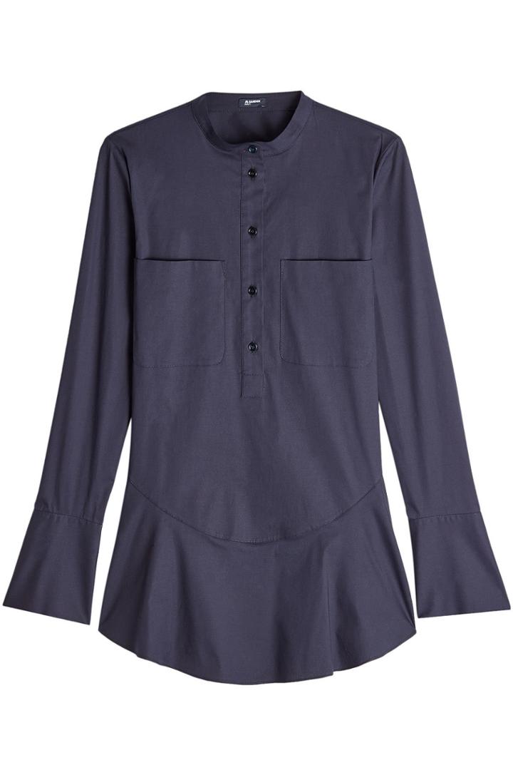 Jil Sander Navy Jil Sander Navy Flutter Hem Shirt With Cotton