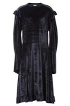 Vetements Vetements Velvet Dress With Ruffles - Black
