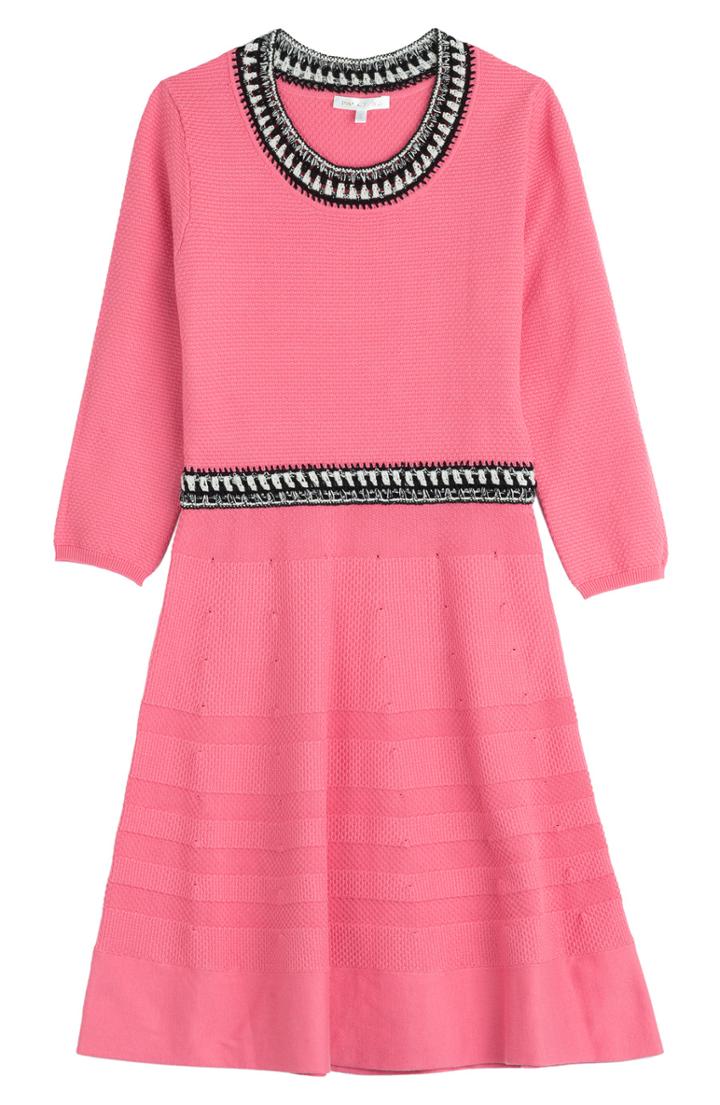 Paule Ka Crochet Knit Stretch Dress