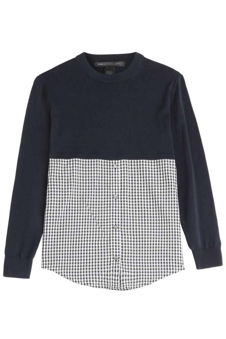 Marc By Marc Jacobs Marc By Marc Jacobs Sweater Button-down Combo Top - Blue