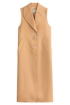 Off-white Off-white Sleeveless Coat With Virgin Wool - Camel