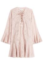 Iro Iro Dress With Lace-up Front - Beige