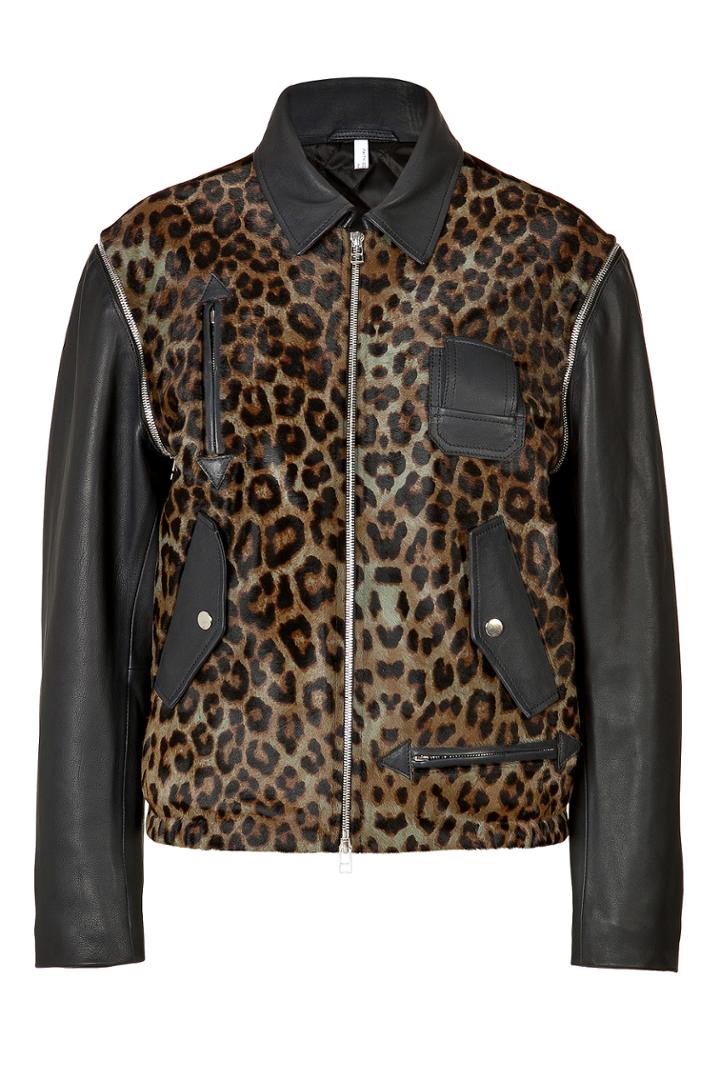 Faith Connexion Faith Connexion Haircalf/leather Leopard Print Bomber - Animal Prints
