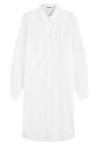 Jil Sander Jil Sander Cotton Shirt Dress With Cut-out Sleeves - White
