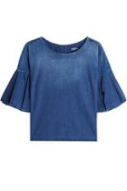 Seven For All Mankind Seven For All Mankind Denim Top With Flared Sleeves