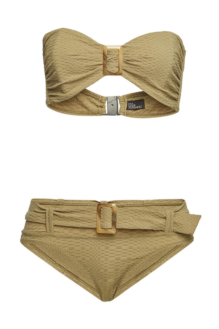 Lisa Marie Fernandez Lisa Marie Fernandez Bandeau Bikini With Buckled Low-waist Bottoms