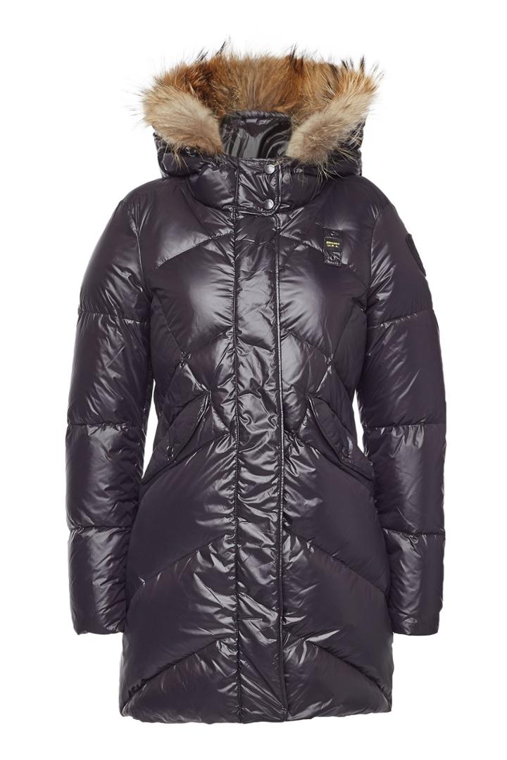 Blauer Blauer Impermeable Down Coat With Fur-trimmed Hood