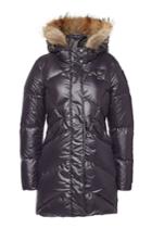 Blauer Blauer Impermeable Down Coat With Fur-trimmed Hood