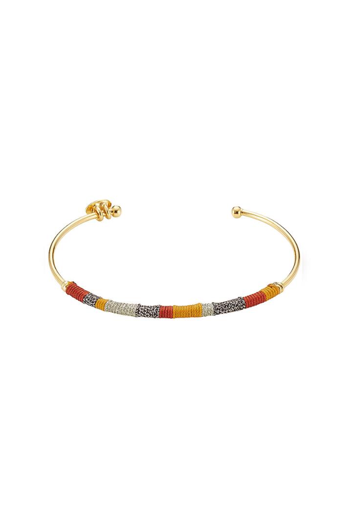 Gas Bijoux Gas Bijoux 24kt Gold Plated Zanzibar Bangle Bracelet - Brown