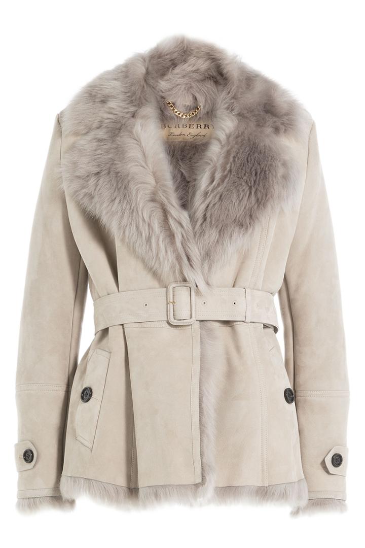 Burberry London Burberry London Lambskin Jacket With Shearling - Grey
