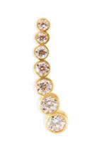 Sophie Bille Brahe Sophie Bille Brahe Gold/white Diamond Petite Croissant De Lune Earring - Gold