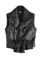 Dsquared2 Dsquared2 Leather Biker Vest With Ruffle Hem - None