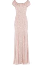 Jenny Packham Jenny Packham Bead And Sequin Embellished Floor Length Silk Gown - Rose