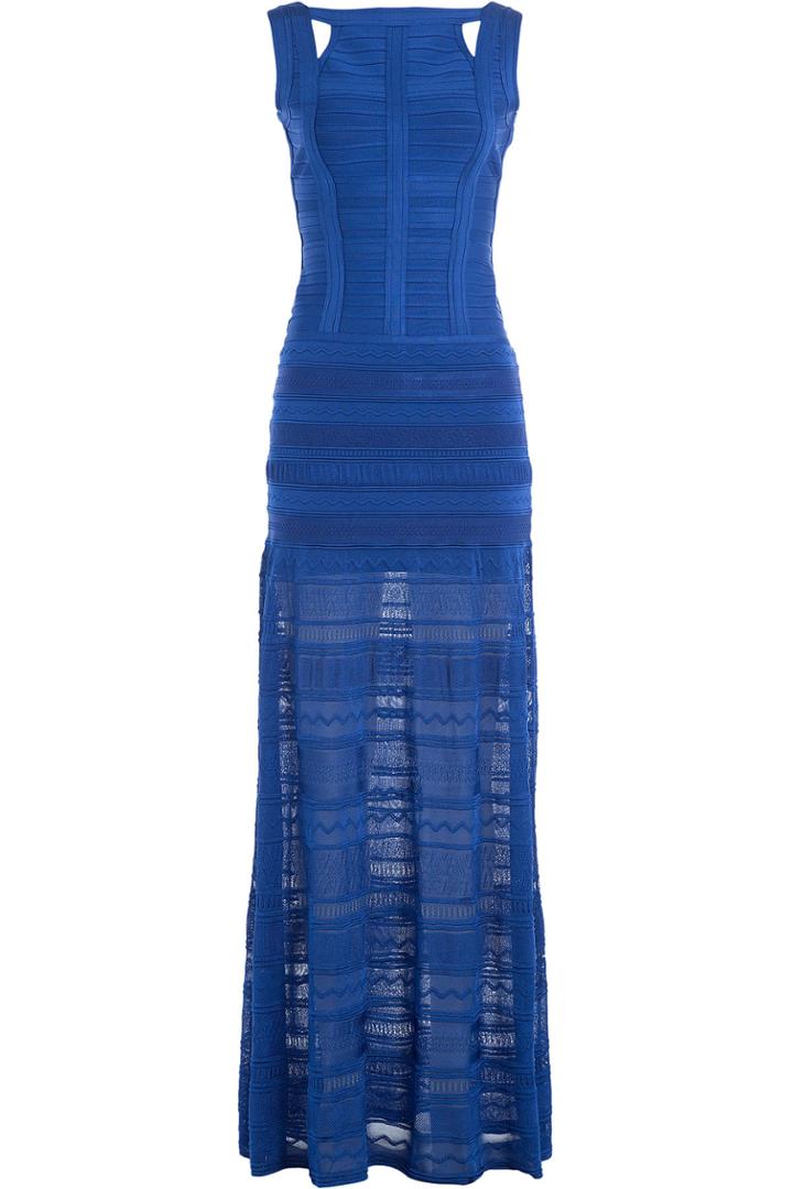 Hervé Léger Hervé Léger Floor Length Bandage Dress - Blue
