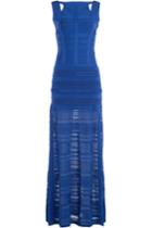 Hervé Léger Hervé Léger Floor Length Bandage Dress - Blue
