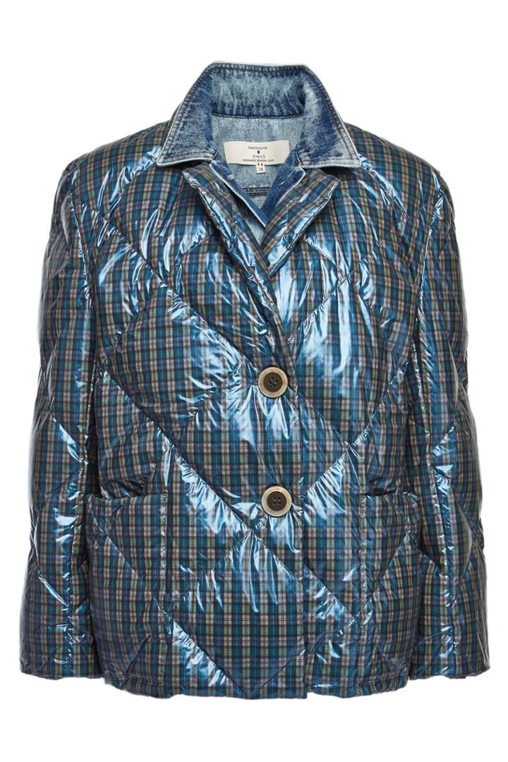 Natasha Zinko Natasha Zinko Printed Down Jacket With Denim