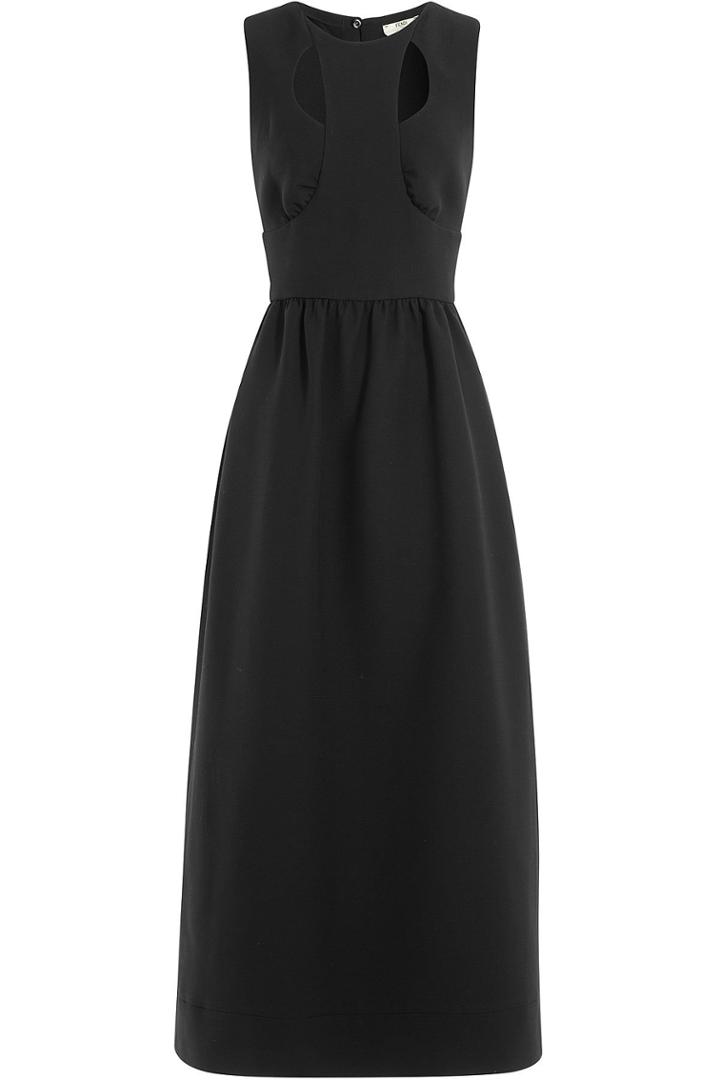 Fendi Fendi Linen-silk Blend Dress With Cut-out