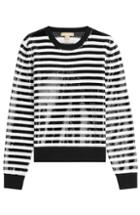 Michael Kors Striped Wool Pullover With Sequins