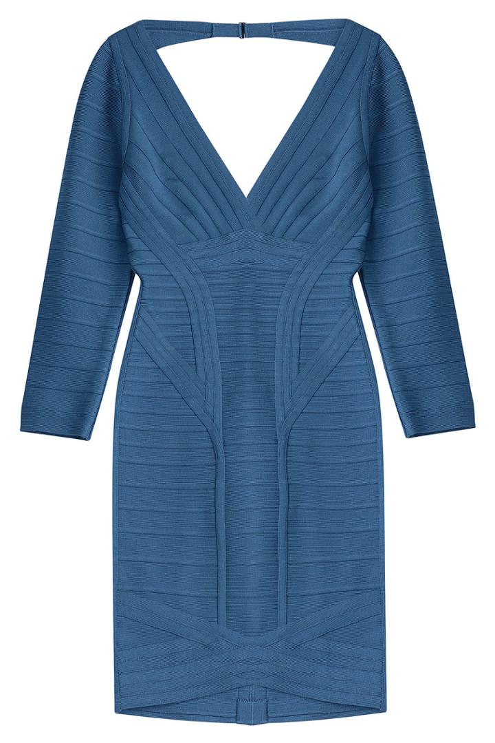 Hervé Léger Hervé Léger Backless V-neck Bandage Dress
