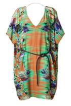 Matthew Williamson Matthew Williamson Rust Belted Kimono Dress