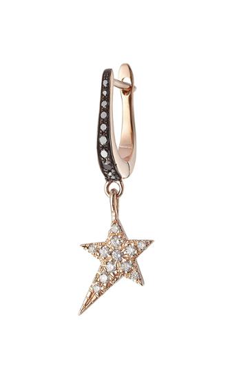 Diane Kordas Diane Kordas 18kt Rose Gold Star Earring With White And Black Diamonds
