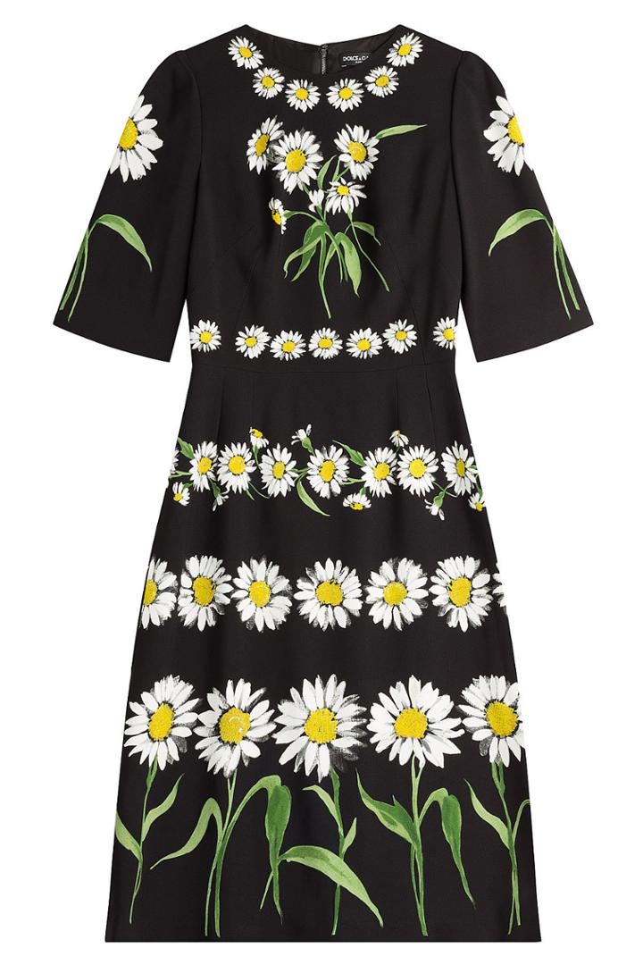 Dolce & Gabbana Dolce & Gabbana Daisy Print Silk Sheath