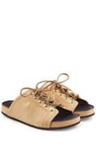Balmain Balmain Suede Lace-up Slides