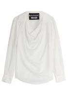 Boutique Moschino Boutique Moschino Draped Front Silk Shirt - White