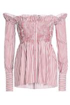 Victoria, Victoria Beckham Victoria, Victoria Beckham Striped Off-the-shoulder Blouse