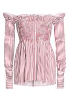 Victoria, Victoria Beckham Victoria, Victoria Beckham Striped Off-the-shoulder Blouse