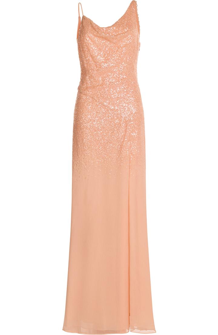 Halston Heritage Sequin Embellished Evening Gown