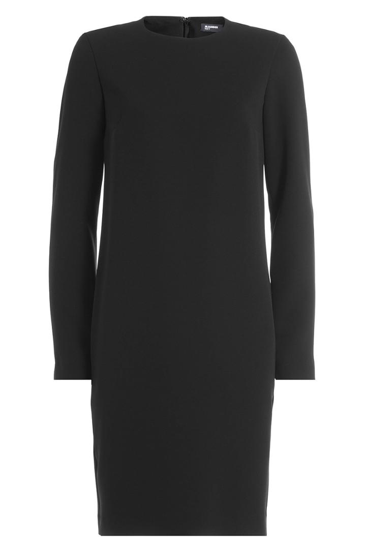 Jil Sander Navy Jil Sander Navy Crepe Long Sleeve Dress