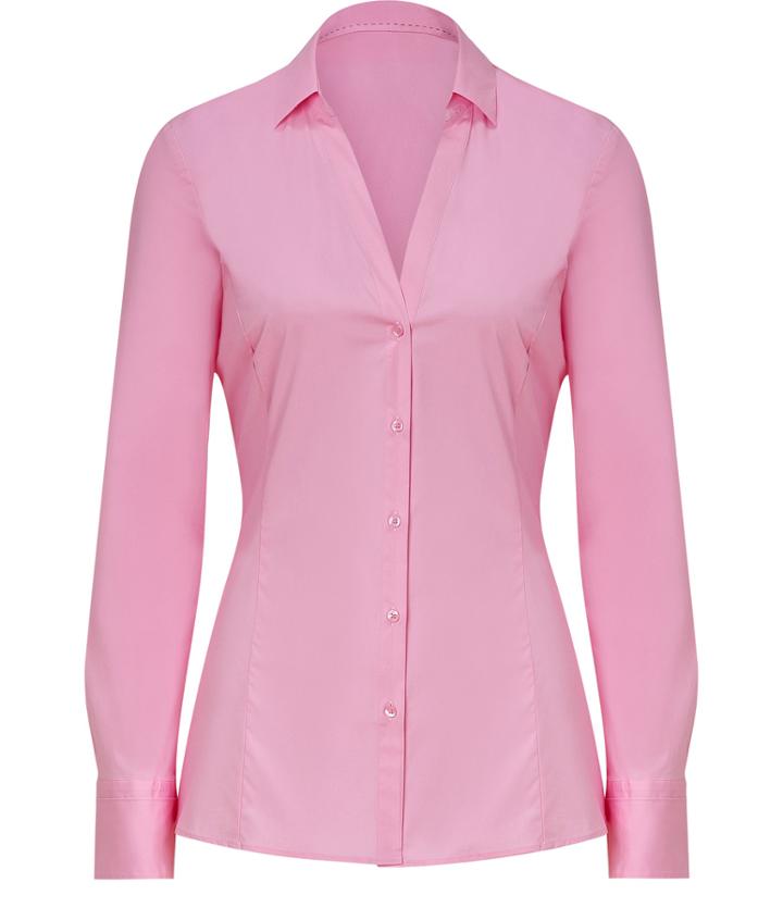 Hugo Light Pastel Pink Stretch Cotton Emna Blouse