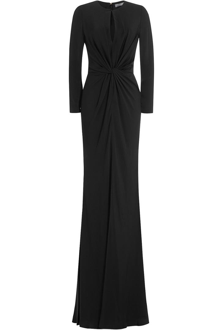 Alexander Mcqueen Alexander Mcqueen Draped Floor Length Gown - Black